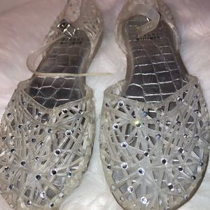 Vintage Stuart Weitzman rhinestone size 8.5 jelly shoes